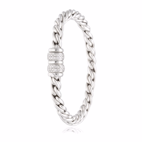 BRACELET BUCHERER WHITE GOLD 18KT DIAMONDS 0.50ct WEIGHT 29.30GR