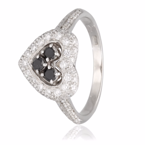 RING HEART SHAPE WHITE GOLD 18KT DIAMONDS TOTAL 0.80ct SIZE 13 / 53 WEIGHT 3.5GR