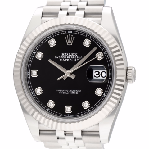DATEJUST II 126334 STAINLESS STEEL BLACK DIAL DIAMOND INDEX NEW 40MM FULL SET 2025
