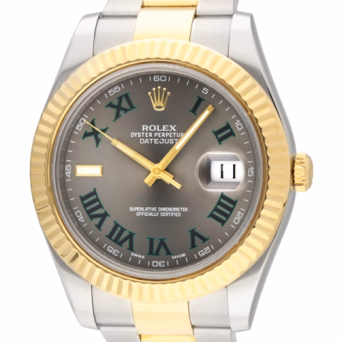 DATEJUST II 116333 STAINLESS STEEL YELLOW GOLD 18KT WIMBLEDON DIAL 41MM FULL SET YEAR 2014