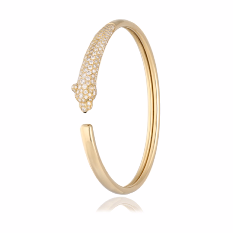 CARTIER BRACELET PANTHERE YELLOW GOLD AND 1.53CT D WEIGHT 19.88 GR  SIZE M°16 FULL SET YEAR 2023