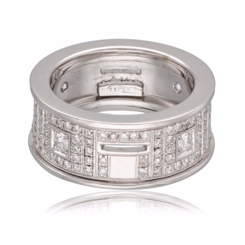 RING WITHE GOLD WEIGHT 11.50 GR SIZE N°51 2.70 CT G/VVS