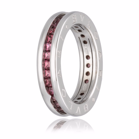BVLGARI B-ZERO WHITE GOLD PINK SAPPHIRE 1.80ct SIZE 54