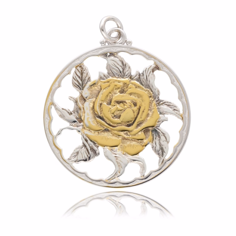 ROSE FLOWER BUCCELLATI PENDAND IN SILVER 