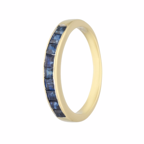 RING YELLOW GOLD 18KT SAPPHIRE 1ct SIZE 8 / 48 WEIGHT 2.25GR