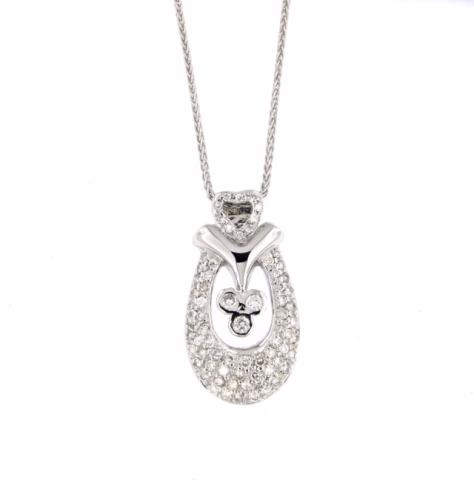 PENDANT IN WHITE GOLD 18KT DIAMONDS 0.70ct 