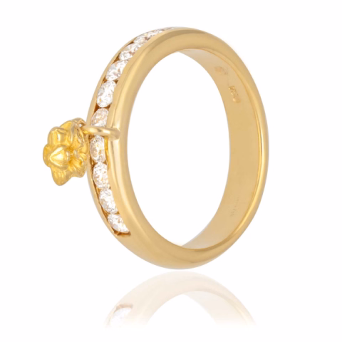 RING YELLOW GOLD 18KT DIAMONDS 0.30ct 5.8GR SIZE 14 / 54