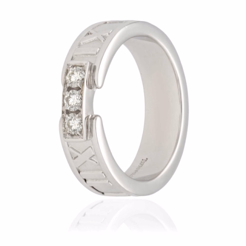 RING ATLAS WHITE GOLD 18KT DIAMONDS 0.12ct SIZE 13 / 53 8GR