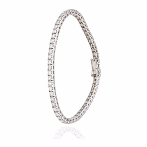 BRACELET TENNIS WHITE GOLD 18KT DIAMONDS 4ct 17CM 13.8GR