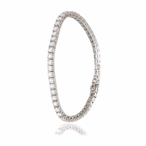 BRACELET TENNIS WHITE GOLD 18KT 5.10ct G / VVS 18CM