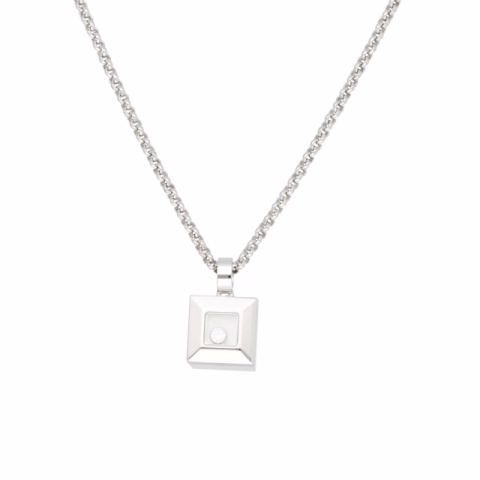NECKLACE HAPPY WHITE GOLD 18KT DIAMOND 0.05ct WEIGHT 13.4GR