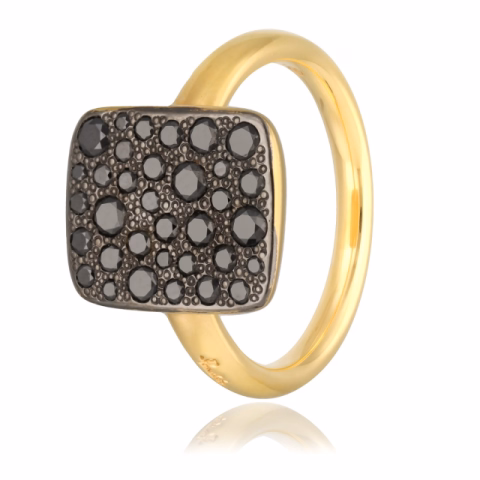 RING POMELLATO SABBIA IN ROSE GOLD 18KT BLACK DIAMOND ~0.70ct SIZE 13 / 53 WEIGHT 6.45GR 