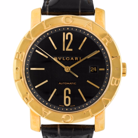 CLASSIC BVLGARI BB42GL YELLOW GOLD 18KT BLACK DIAL 42MM FULL SET