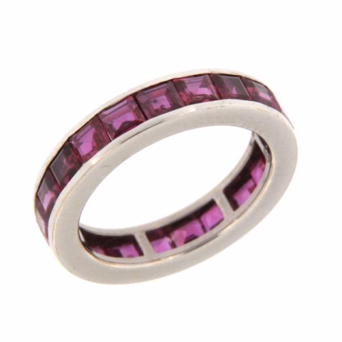 FULL RUBY CHANNEL SETTING WHITE GOLD RING