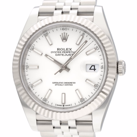 DATEJUST II 126334 STAINLESS STEEL WHITE DIAL GOLD BEZEL 40MM FULL SET NEW 2025