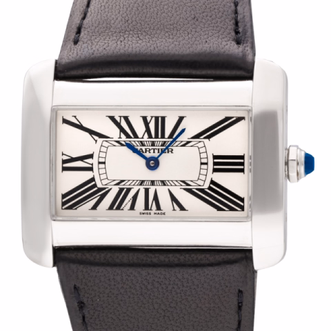 TANK DIVAN 2600 / W6300655 STAINLESS STEEL WHITE DIAL 38MM BLACK LEATHER STRAP QUARTZ MOVEMENT