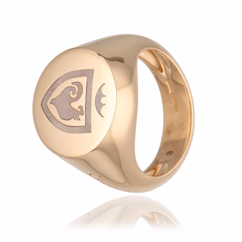 RING CHANTECLER ROSE GOLD 18KT ROOSTER IN MOTHER OF PEARL SIZE 12 / 52 WEIGHT 11.7GR