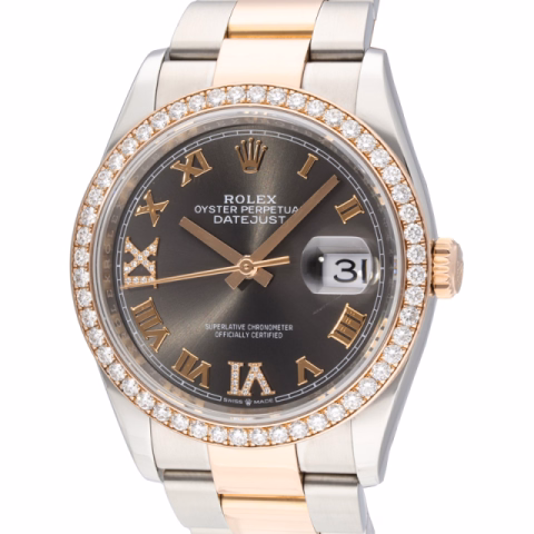 DATEJUST 126281RBR STAINLESS STEEL ROSE GOLD AND DIAMONDS 36 MM FULL SET YEAR 2020