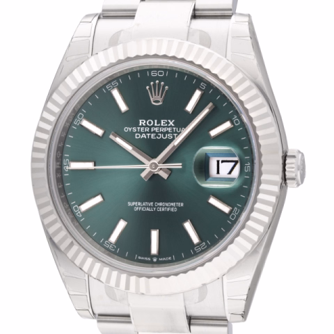 DATEJUST 126334 STAINLESS STEEL AND WHITE GOLD DIAL GREEN 41 MM 
