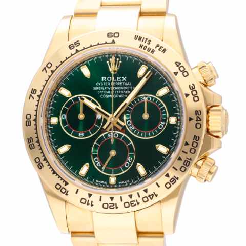 DAYTONA 116508 YELLOW GOLD DIAL GREEN 40 MM FULL SET YEAR 2022
