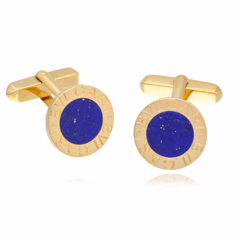 CUFFLINKS BVLGARI YELLOW GOLD 18KT LAPIS LAZULI WEIGHT 12.3GR