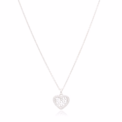 NECKLACE BUCHERER HEART WHITE GOLD 18KT DIAMONDS 0.125ct LENGHT MAX. 23CM WEIGHT 3.7GR