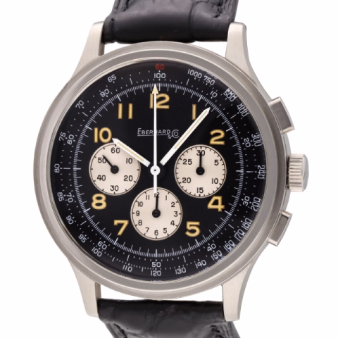 AVIOGRAF 31018 STAINLESS STEEL BLACK DIAL 40MM FULL SET YEAR 1992