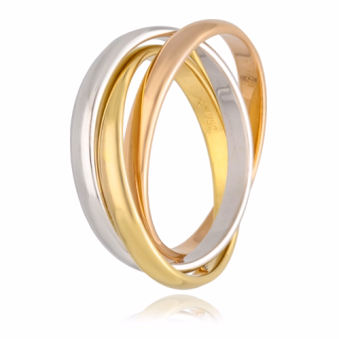 RING TRE ORI WHITE - YELLOW - ROSE GOLD 18KT WEIGHT 9.9GR SIZE 23 / 63
