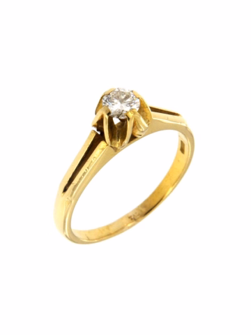 RING YELLOW GOLD DIAMOND SOLITAIRE(0.3 CT), 4 PRONGS 